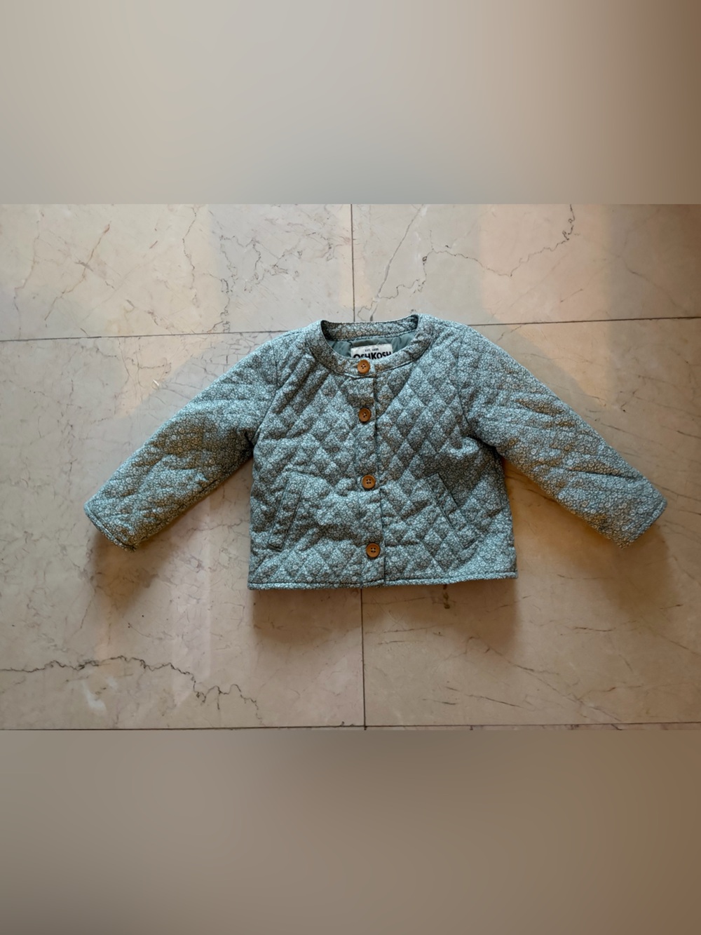 Quilted Kids Jacket in Light Teal - Brand: Oshkosh